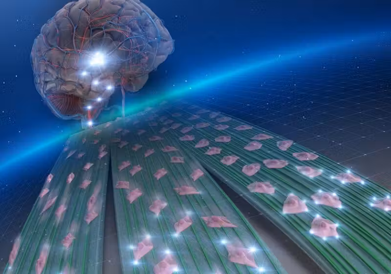 A plataforma baseada em nanofibras, na prática, aprisiona as células de câncer no cérebro como estratégia terapêutica Foto: ACS Applied Bio Materials/ACS