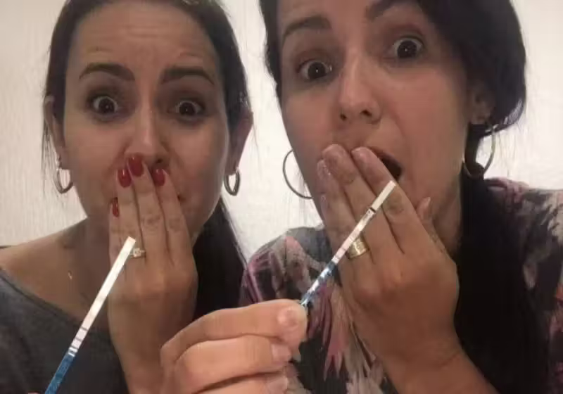 Camilla e Nayara fizeram o teste juntas e estão prestes a ter filhas no mesmo dia Foto: Arquivo Pessoal