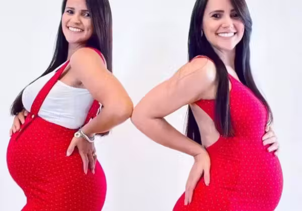 As gêmeas esperam o bebê para o próximo dia 14 Foto: Arquivo Pessoal