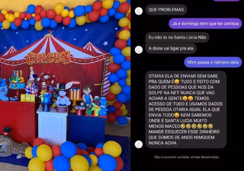 Quando o caso do buffet falso foi divulgado, várias pessoas se uniram para ajudar a mãe a fazer a festa de aniversário do filho - Fotos: Reprodução/Internet