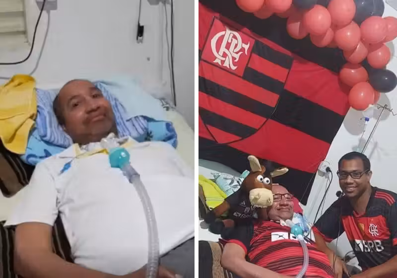 Um vídeo do Seu Zezão emocionado ao ver seu time do coração sendo campeão emocionou internautas. Fotos: Reprodução/vídeo