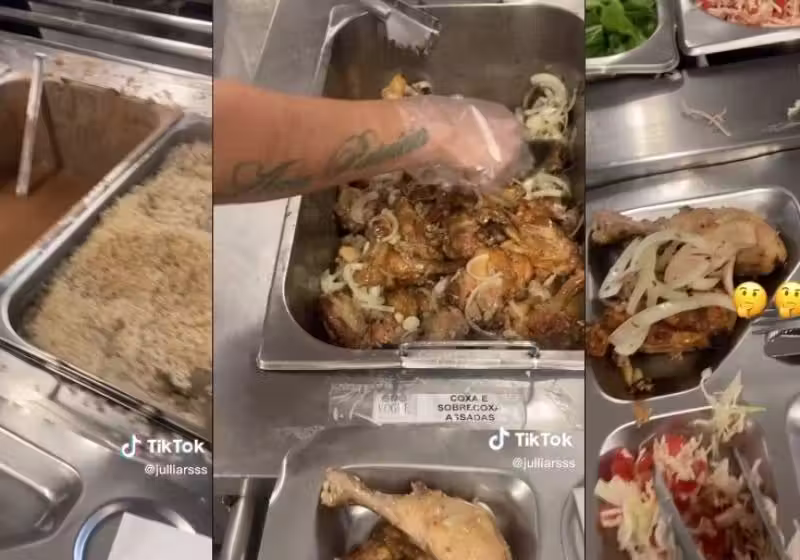 A estudante mostrou seu dia a dia no restaurante universitário e impressionou seguidores com a comida farta e o preço barato dos pratos. - Foto: Reprodução/TikTok Jullia Rodrigues