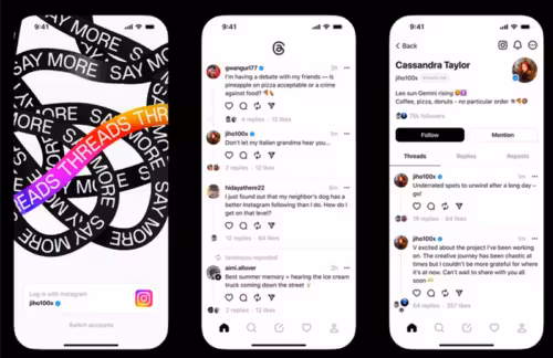 O Threads tem a mesma usabilidade do Twitter, com posts rápidos. - Foto: divulgação