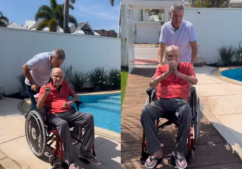 O campeão segue firme! Zagallo teve alta do hospital após 22 dias e gravou um vídeo agradecendo.- Foto: Reprodução/@zagallooficial.