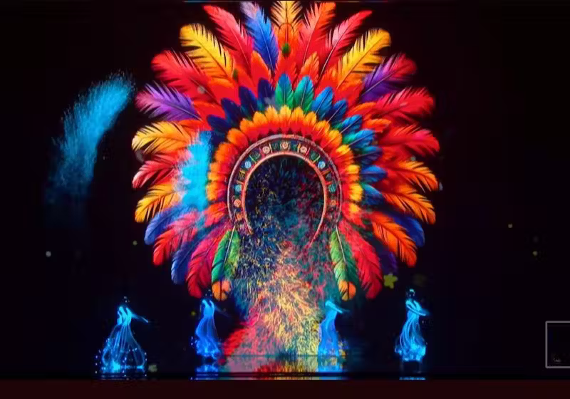 Com sons, cores e animais da Amazônia, o grupo de dança brasileiro LightWire foi o grande vencedor da noite no America's Got Talent, nos Estados Unidos. - Foto: reprodução/AGT