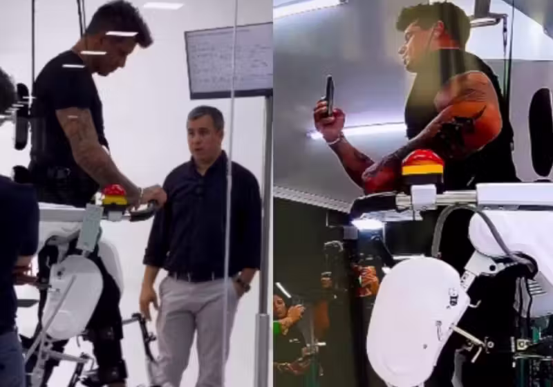 O atleta e apresentador Fernando Fernandes, de 44 anos, vive a experiência de voltar a andar, graças à tecnologia. Nem ele acredita na sensação. Foto: @fernandolife