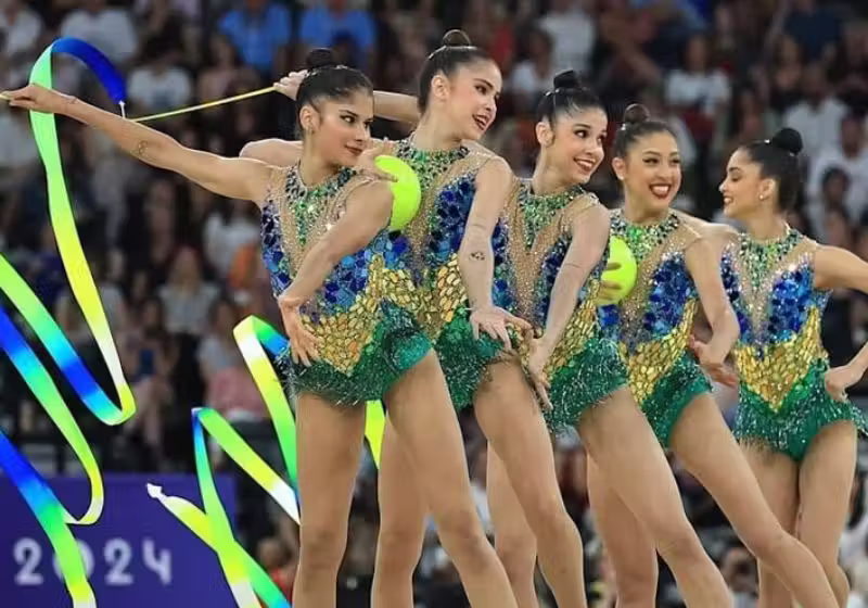 Com 'Evidências', a seleção brasileira de ginástica rítmica conseguiu resultado histórico em Portugal - Foto: Olympics.com