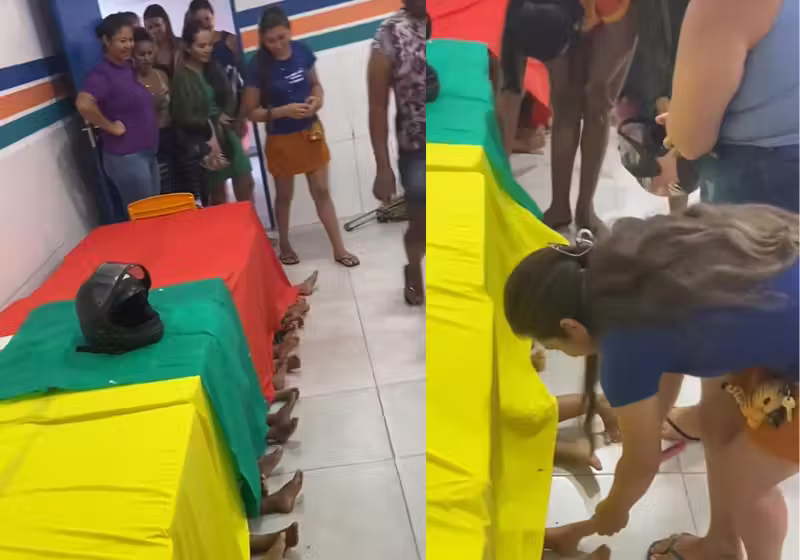 O vídeo emocionante, mostra mães que reconhecem os filhos pelos pés, numa escola do Maranhão. A festa do Dia das Mães viralozou. - Foto: @haliasantossousa/TikTok