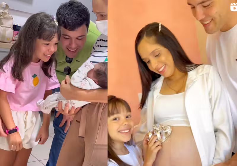 Sofia é puro amor com a irmãzinha recém-nascida, Bianca. Ela pediu muito a chegada da pequena. Foto: @gabriellafilgueira