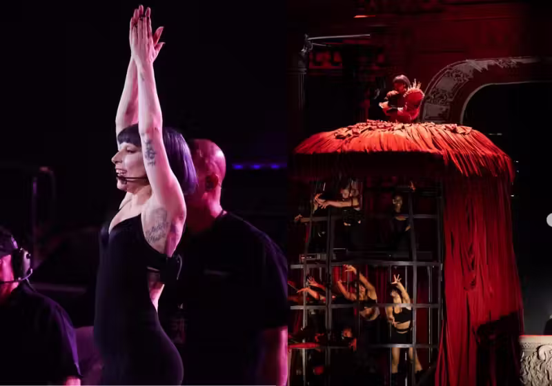 Lady Gaga, linda, altiva e grandiosa, a diva fez do ensaio um show e levou os fãs ao delírio. Foto: Revista Quem