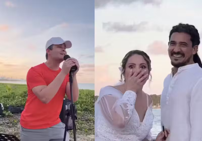 Matheus, da dupla com Kauan, surpreendeu a noiva em um casamento na Paraíba. - Foto: @matheusekauan/Instagram