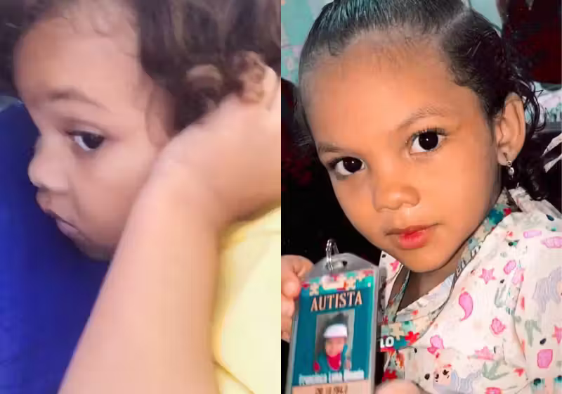 A pequena Luna, que é autista, tem crises por causa do barulho dos fogos de artifício e precisa de abafadores. A vaquinha para ajudar a família está aberta - Foto: arquivo pessoal
