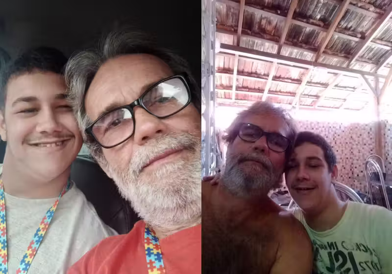 O pai luta pelo tratamento do filho, que é autista. Davi depende totalmente do pai, que fez um apelo emocionante nas redes. - Foto: arquivo pessoal