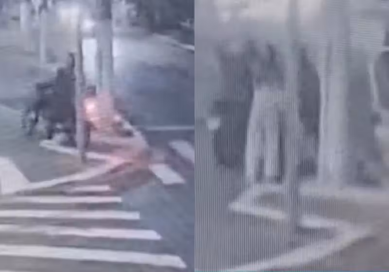 Ao ver a atitude suspeita, os passageiros desceram da van e impediram a mulher de ser assaltada - Foto: reprodução R7