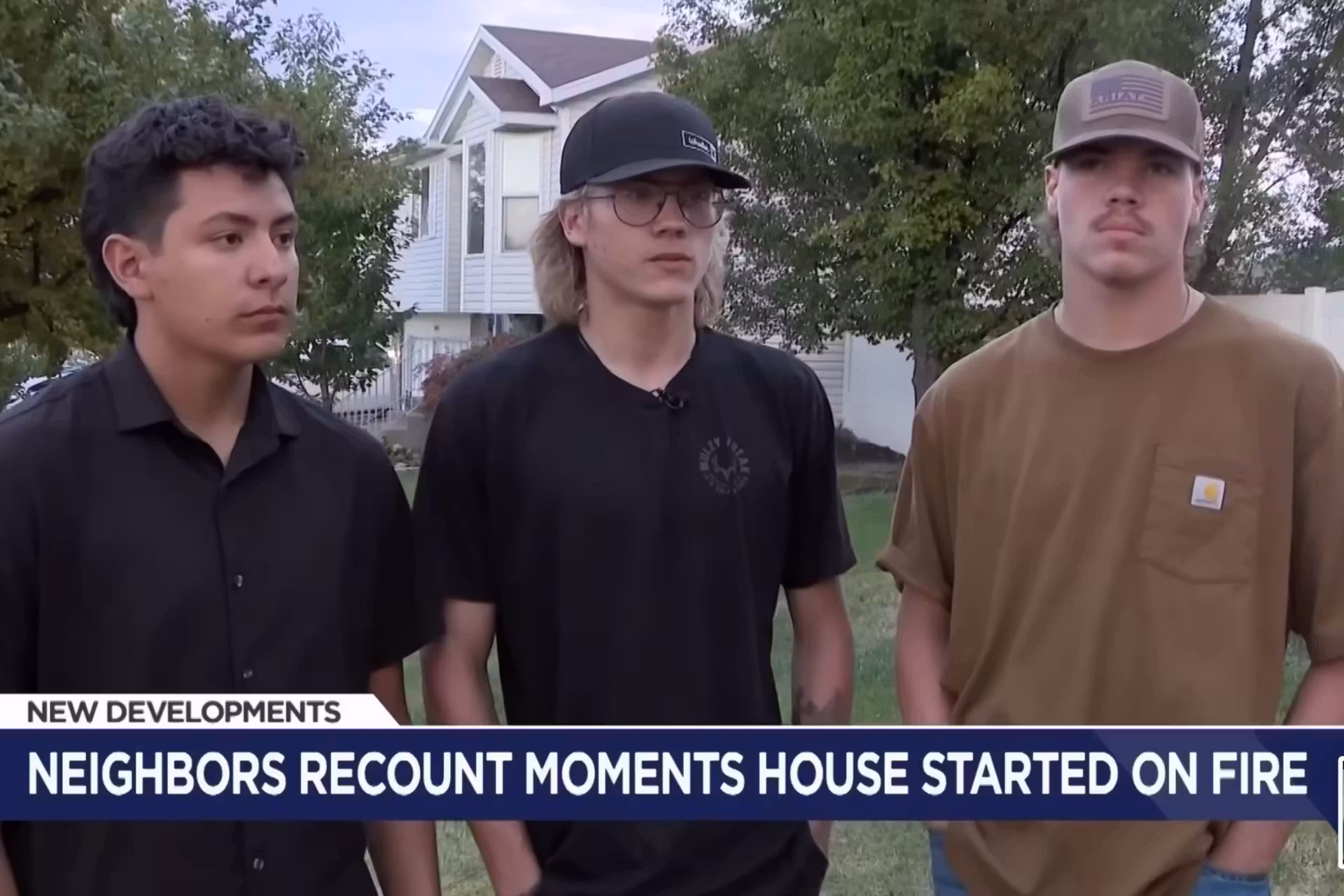 Três, dos 4 adolescentes heróis, que salvaram os cachorros da casa em chamas, deram entrevista à TV. - Foto: reprodução/ KSL