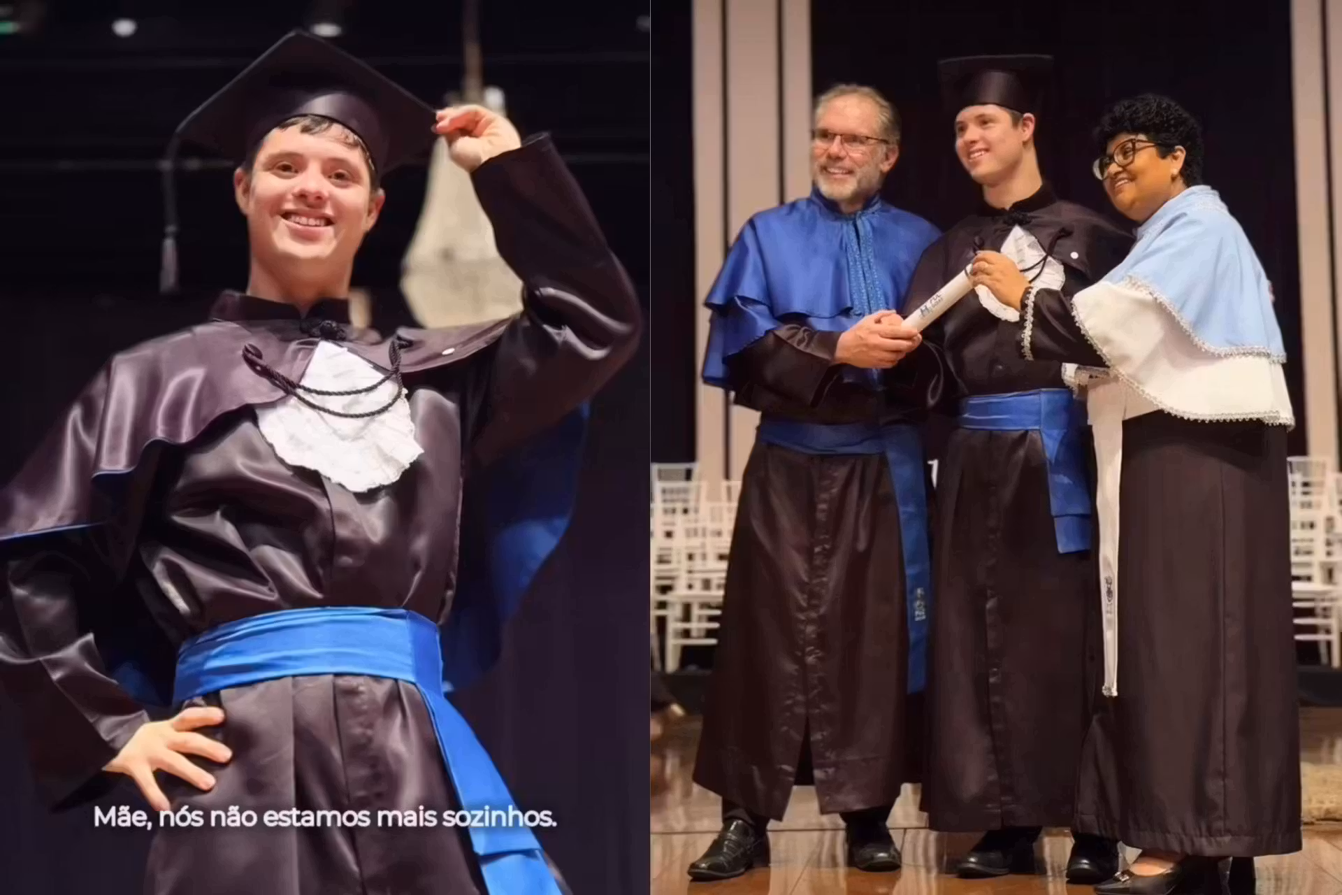 João Vitor de Paiva é o primeiro aluno com Síndrome de Down a se formar no curso de Educação Física na PUC Goiás - Fotos: reprodução/Instagram