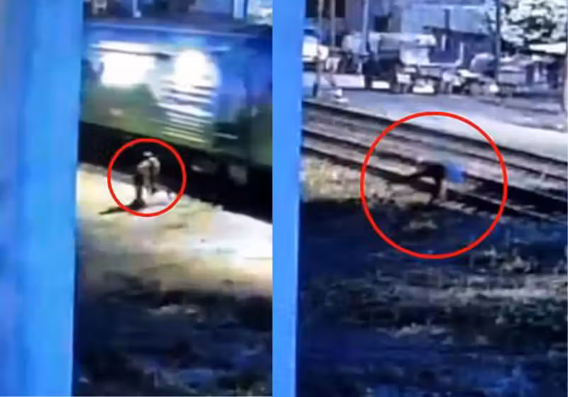 O herói agiu rápido e conseguiu salvar o homem que desmaiou nos trilhos - Foto: reprodução