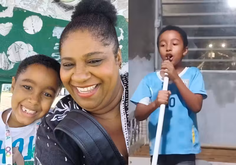 Benjamim é um menino autista de 7 anos e ganhou a internet ao cantar How can I go on de Freddie Mercury - Foto: arquivo pessoal