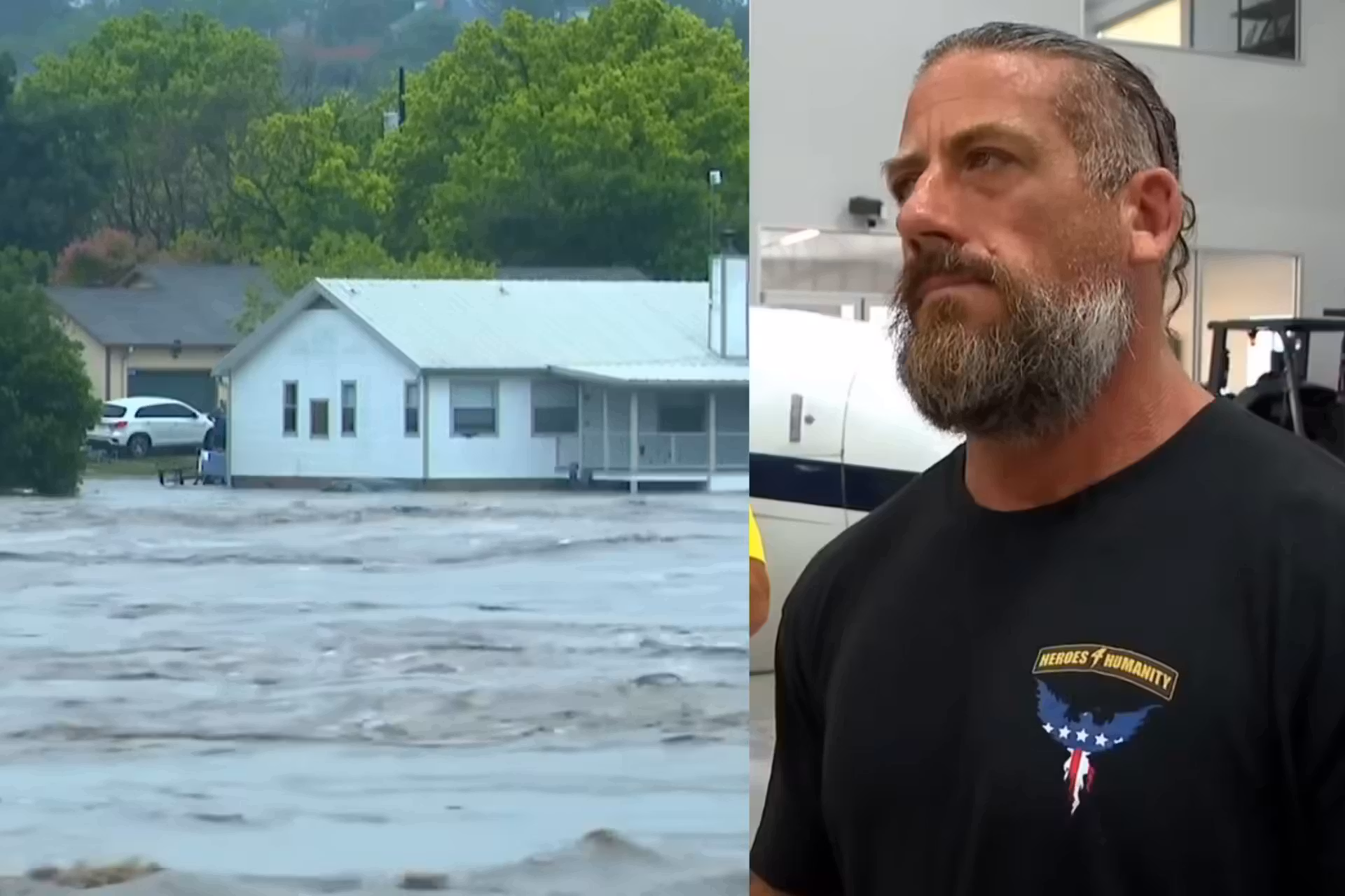 Herói Salva Vidas Em Enchente E É Recompensado Pelo Programa Dinheiro Por Gentileza 2 Mike, o herói que ajudou a resgatar pessoas numa grande enchente no Texas (EUA), foi homenageado por um programa de TV e recebeu US$ 3 mil pela gentileza. Fotos: reprodução/ KABB FOX San Antonio