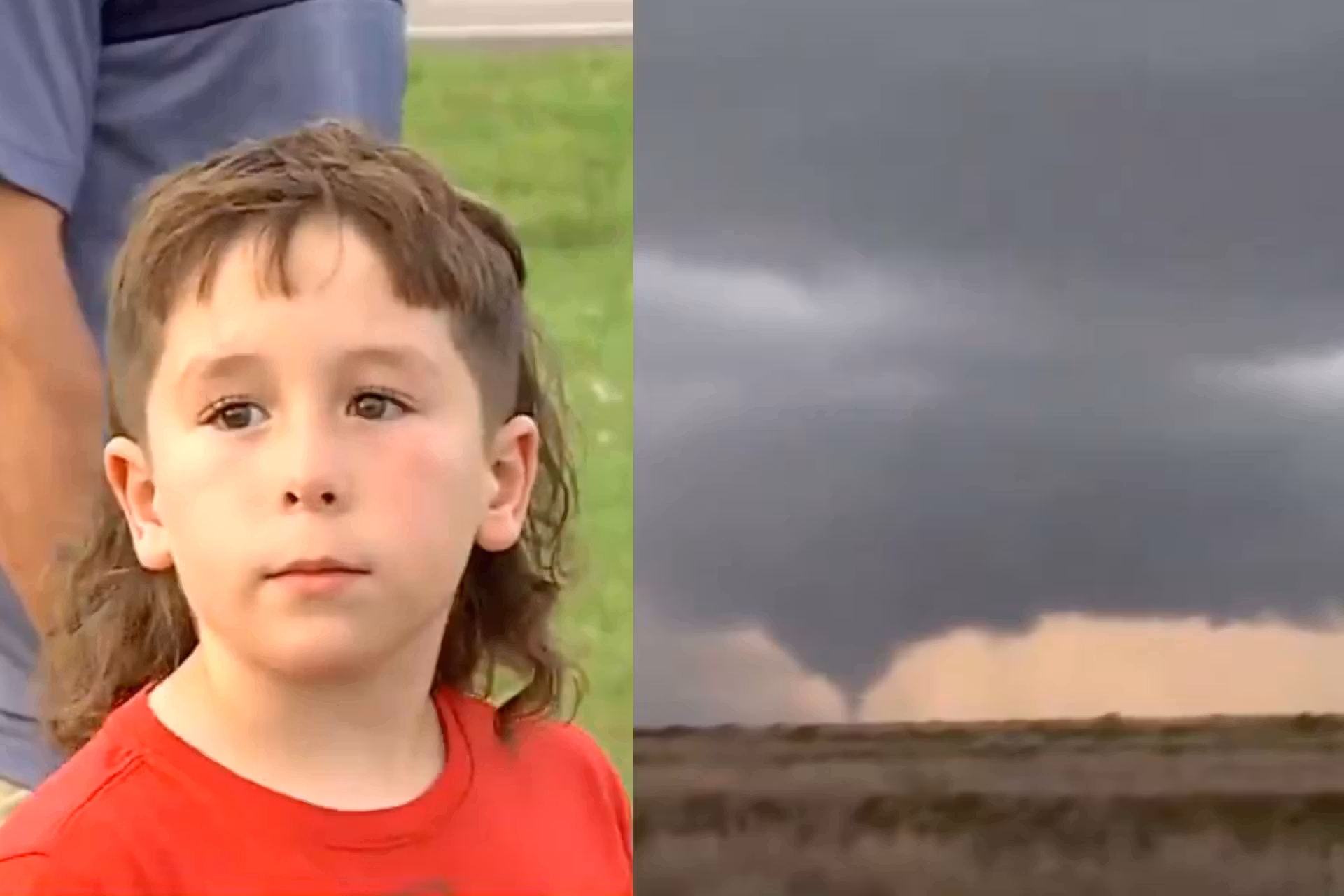 Brendon, o menino herói, correu para pedir ajuda e salvou os pais, que estavam no carro levado pelo tornado nos EUA. Foto: reprodução/CBSNews