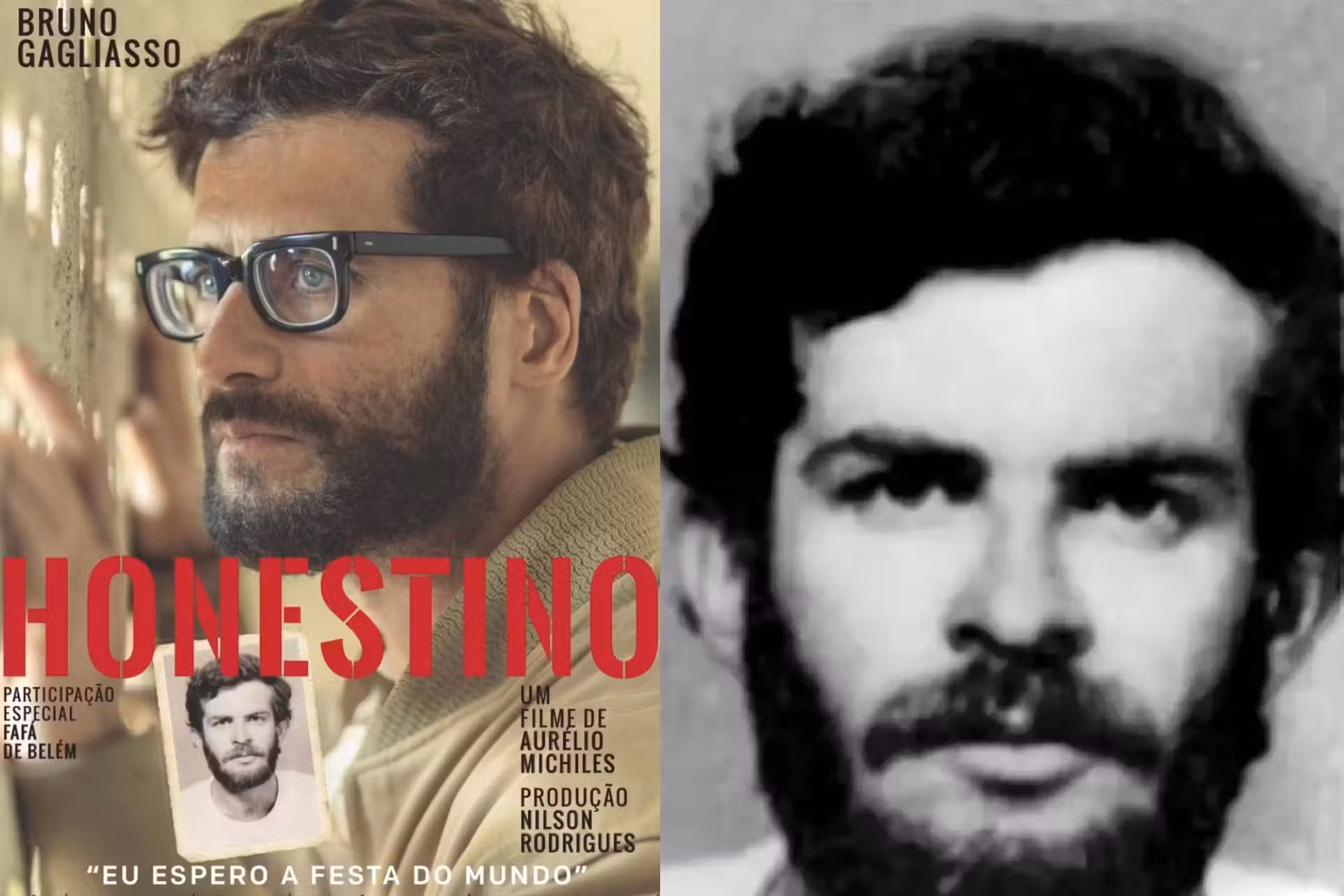 Honestino, o filme, estreia dia 9 no Festival do Rio, com Bruno Gagliasso. Conta a história de um estudante sequestrado em 1973, em Brasília. - Fotos: divulgação/arquivo