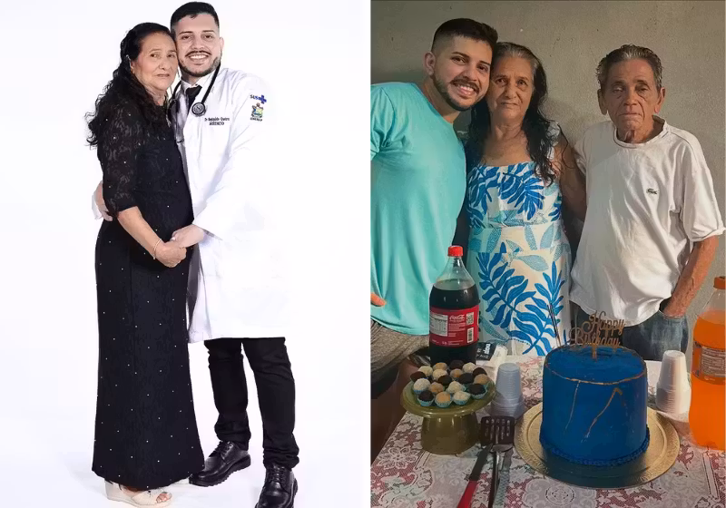 Filho de uma diarista e um ambulante, Naldo se formou em Medicina, no Amapá, o vídeo da gratidão dele está viralizando- Foto: reprodução redes sociais