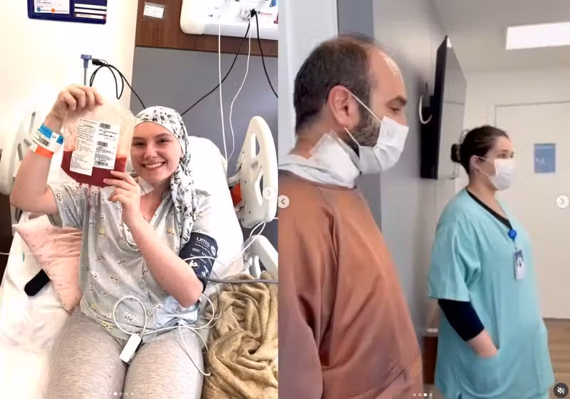 Isabel Veloso recebeu a medula do pai, seu Joelson, num hospital de Curitiba (PR). - Fotos: reprodução/redes socias