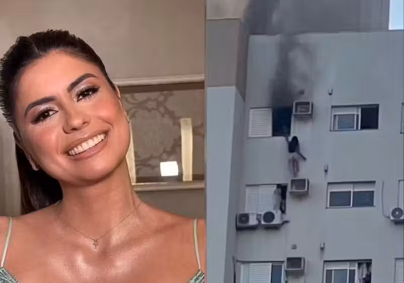 Tiveram alta neste fim de semana a mãe e o menino resgatados de um incêndio no 13º andar um prédio do Paraná, pela advogada Juliane Vieira (foto) que continua internada. - Fotos: reprodução/redes sociais