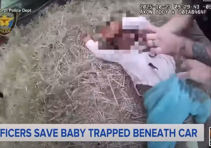 Os policiais fizeram massagem cardiorrespiratória e conseguiram reanimar a criança. - Foto: The Fort Worth Police Department