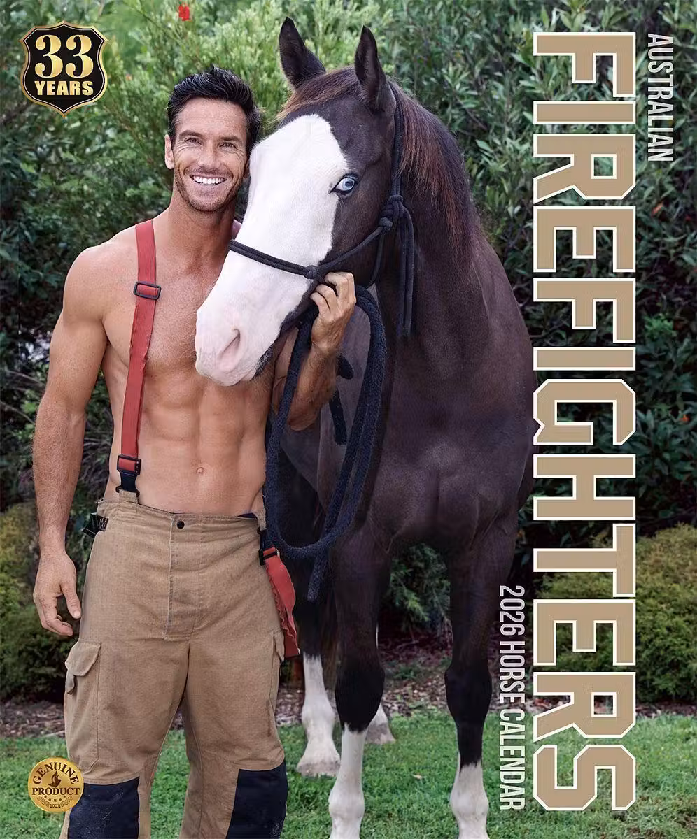 Capa da edição com cavalos- Foto: Australian Firefighters Calendar