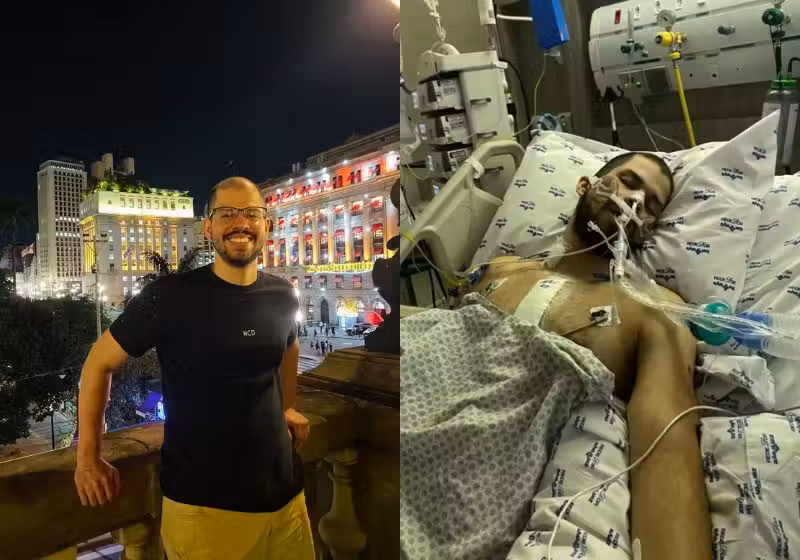 Pedro um jovem brasileiro que ficou paraplégico após uma cirurgia no coração, acordou do coma e voltou a andar, para surpresa de todos - Fotos: arquivo pessoal
