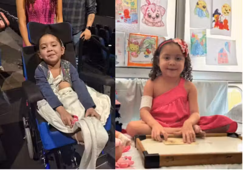 A garotinha realizou o sonho de ir ao cinema pela primeira vez e foi emocionante. - Foto: Divulgação/Hias