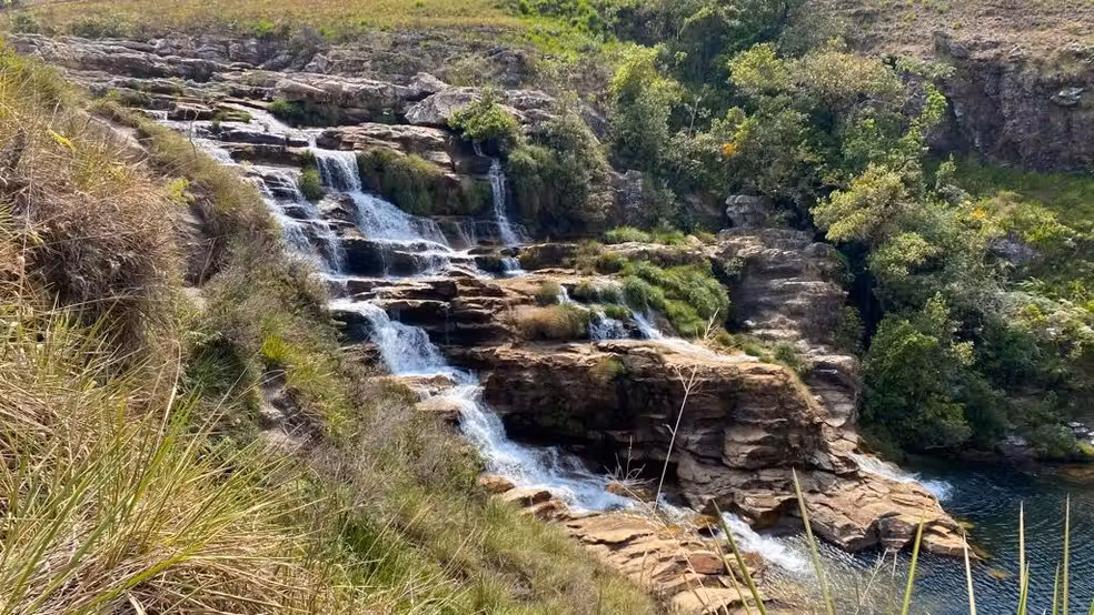 Cachoeira no Parque Nacional da Serra da Canastra — Foto: Globo Repórter