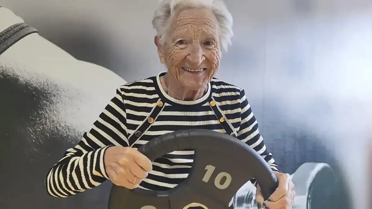 Ela começou a malhar aos 94 anos.- Foto: reprodução/Instagram