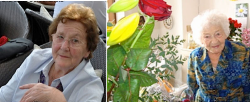 Margret Bauen, 88 anos e Louise Crot, 99 anos