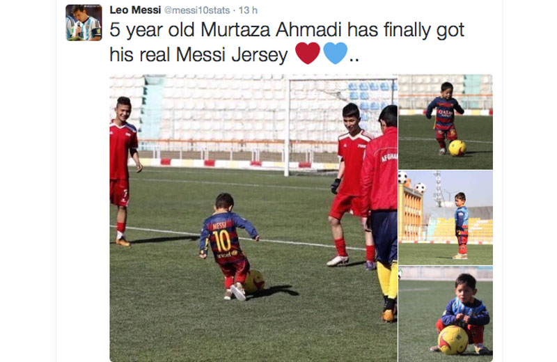 Foto: reprodução/Twiiter Messi