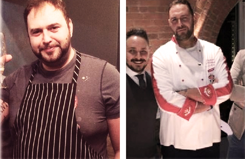 Antes e Depois do Chef Pasquale/Foto: Arquivo Pessoal|Chef Pasquale Cozzolino com a pizza da dieta. Imagem: NY Post / Brian Zak