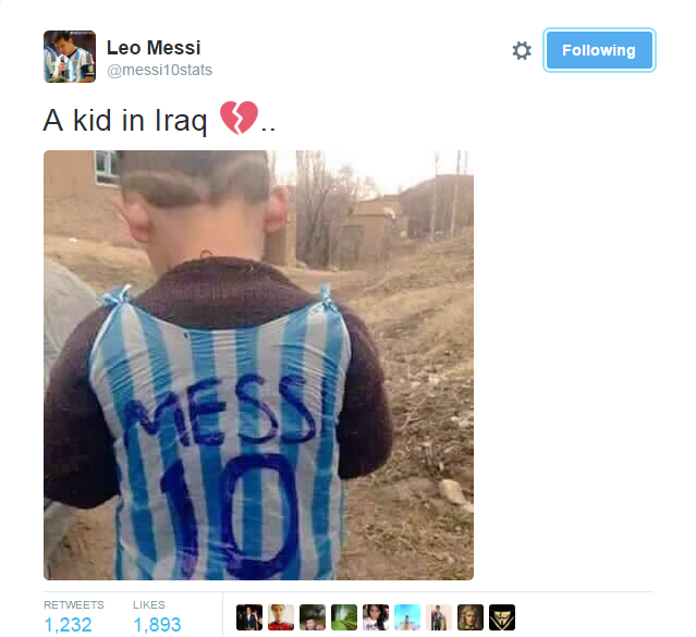 Foto: reprodução/ Twitter Messi