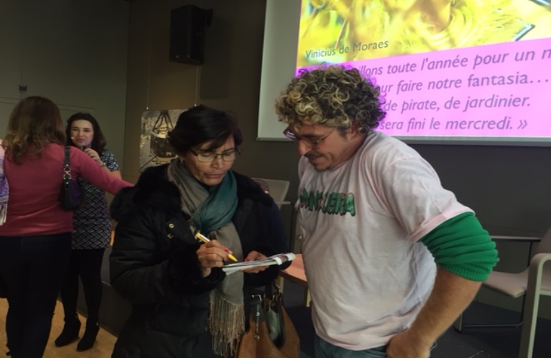 Ninna Crot entrevista Márcio Perrotta, diretor e organizador dos representantes da Mangueira na Suiça