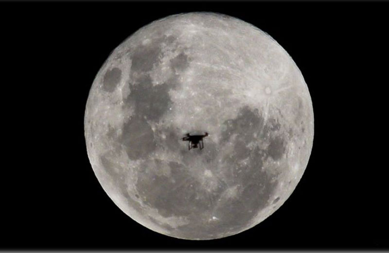 Drone grava imagens da Lua - Foto: Leo Caldas