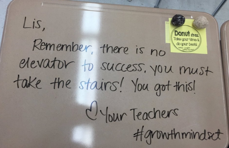 Nesta mensagem, ela escreveu: "Lembre-se: não há elevador para o sucesso. Você precisa pegar as escadas" (Foto: Reprodução/Facebook)