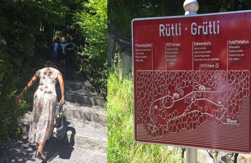 Subindo o caminho da Grütli, na beira do lago "Quatre-cantons" no estado de Uri/Foto: Ninna Crot