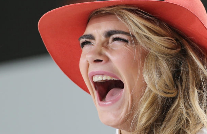 O riso da atriz britânica Cara Delevingne Foto: Marie Claire Itália