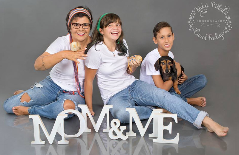 Roberta. os filhos e filhotes Foto: Facebook