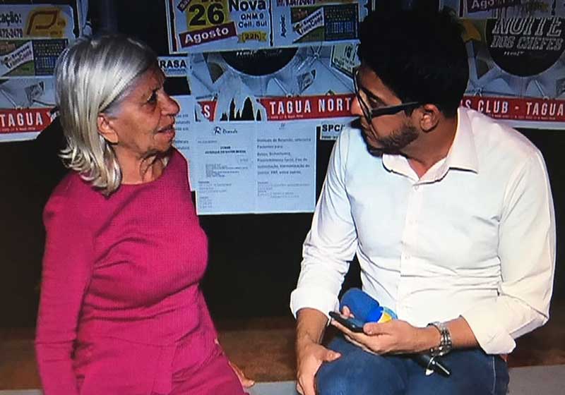 Bruno Feittosa e dona Anita - Foto: reprodução TV Brasília