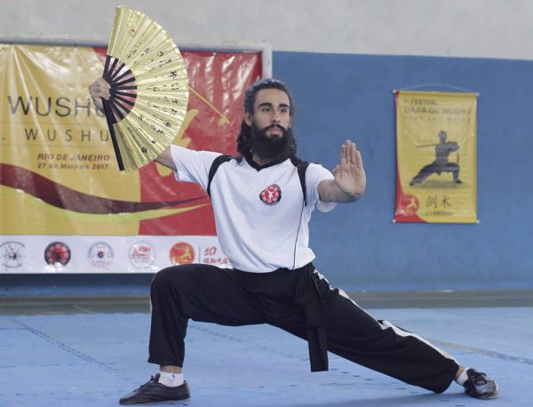 Gabriel Guarino no 1º Festival Dajia de Wushu/ 2017 - Foto: Luíza Magalhães / reprodução Facebook