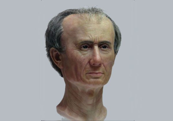 Resultado da reconstrução do rosto do imperador Júlio César Foto: Museu Nacional de Antiguidades em Leiden