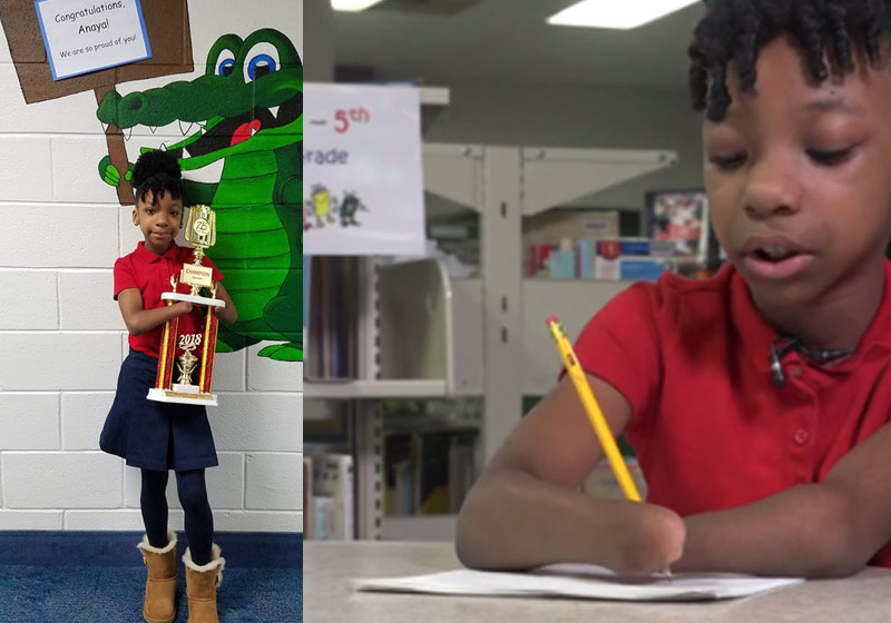 Anaya Ellick - Bicampeã do concurso de caligrafia - Fotos: Greenbrier Christian Academy|