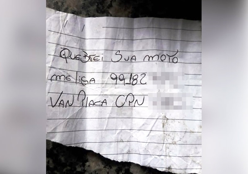 O bilhete - Foto: Marcos Garcia/Arquivo Pessoal