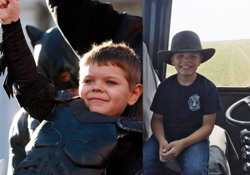 Miles Scott em 2013 e agora - Fotos: Fundação Make-A-Wish||